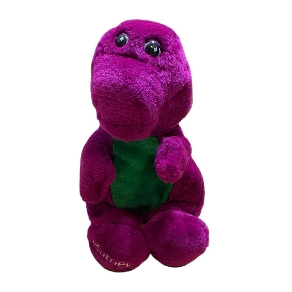 Vintage Barney Dinosaur Plush Stuffed Animal Purple Green 90s 1992